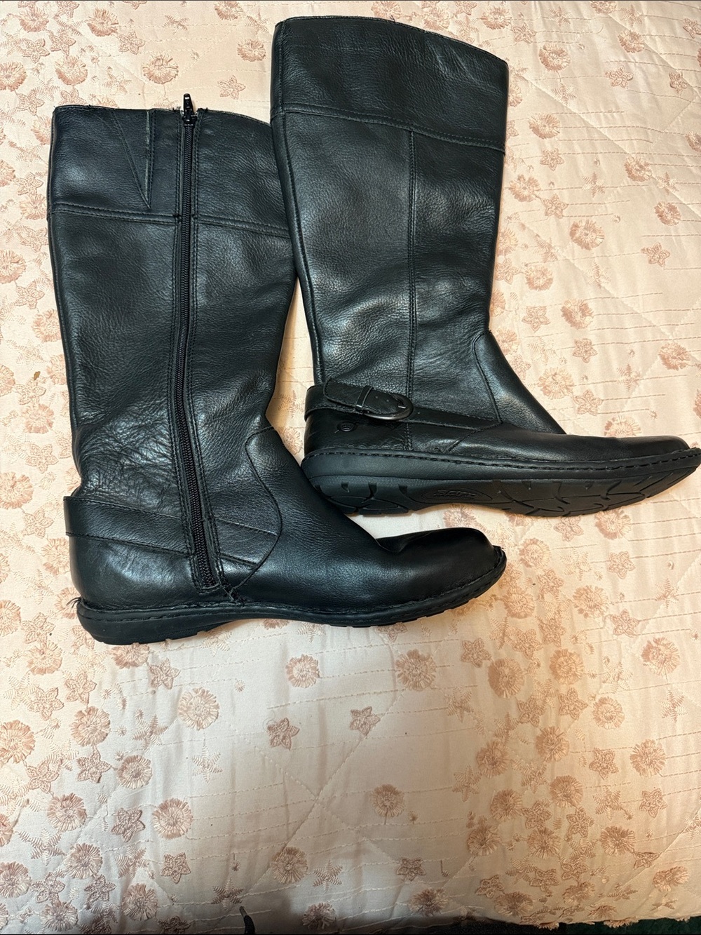 b.o.c. Born Concept Black Leather Tall Riding Boots - Size 8M (Style D85203)